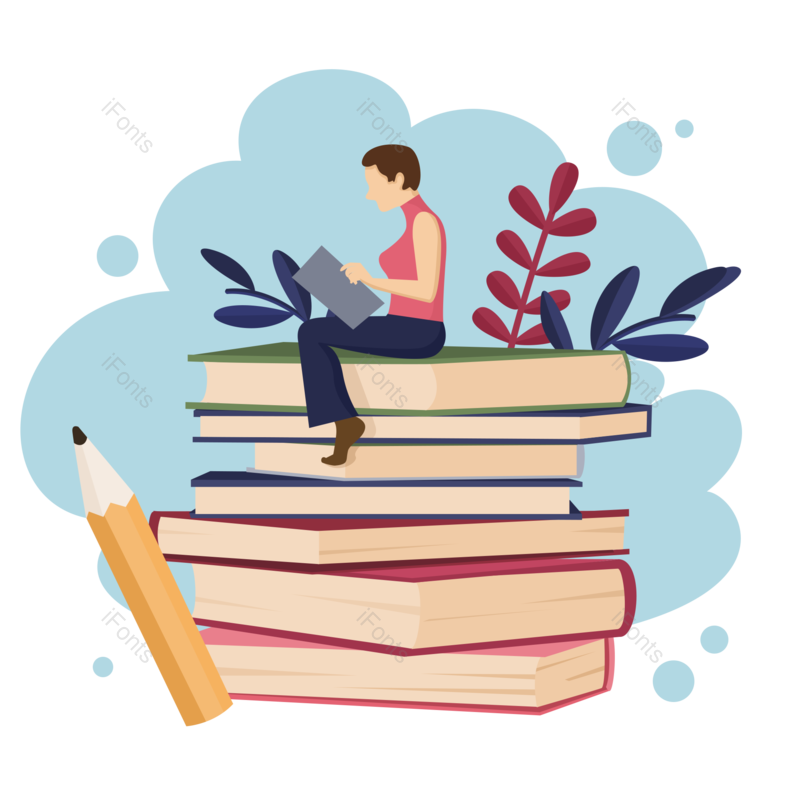 毕业季图片,学习元素,书本PNG,插画免抠素材